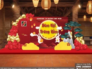 File Thiết Kế Background Trung Thu Đêm Hội Trăng Rằm Đỏ Ấm Áp