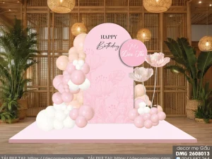File Thiết Kế Background Sinh Nhật Ms Diệu Thu Tông Hồng Pastel Sang Trọng