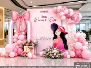 File Thiết Kế Backdrop Happy Women’s Day Tone Hồng Ngọt Ngào