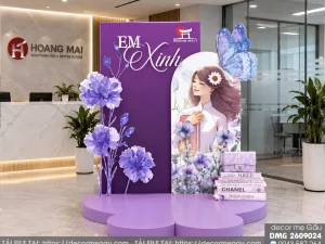 File Thiết Kế Backdrop Women’s Day Tông Tím Sang Trọng – Em Xinh