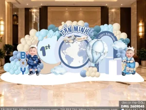 File Thiết Kế Backdrop Thôi Nôi Bé Trai Chủ Đề Máy Bay Và Khinh Khí Cầu Tấn Minh