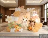 File Thiết Kế Backdrop Đầy Tháng Bé Gái Tuổi Ngọ Đáng Yêu – Tông Cam Be Ấm Áp