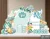 File Thiết Kế Background Thôi Nôi Bé Trai Tuổi Ngọ Chủ Đề Kỳ Lân Xanh Mint