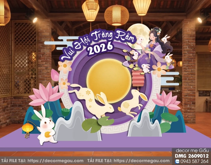 File Thiết Kế Backdrop Vui Hội Trăng Rằm 2026 Trung Thu Đẹp
