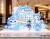 File Thiết Kế Backdrop Đầy Tháng Bé Trai Tuổi Ngọ Chủ Đề Unicorn Xanh Dương