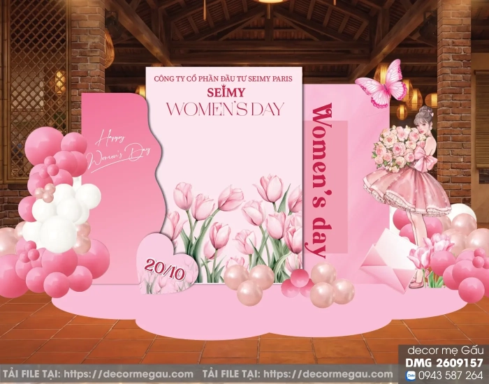 File Thiết Kế Background Women’s Day 20/10 Tone Hồng Ngọt Ngào Thanh Lịch