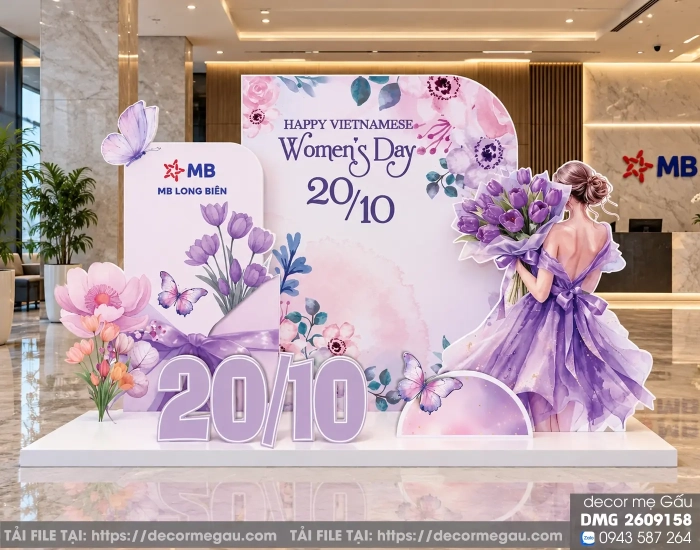 File Thiết Kế Background 20/10 Ngày Phụ Nữ Việt Nam Tone Tím Thanh Lịch Sang Trọng